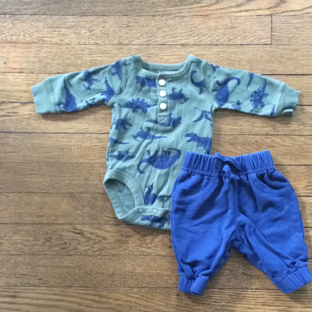 Dino long sleeve onesie with pants